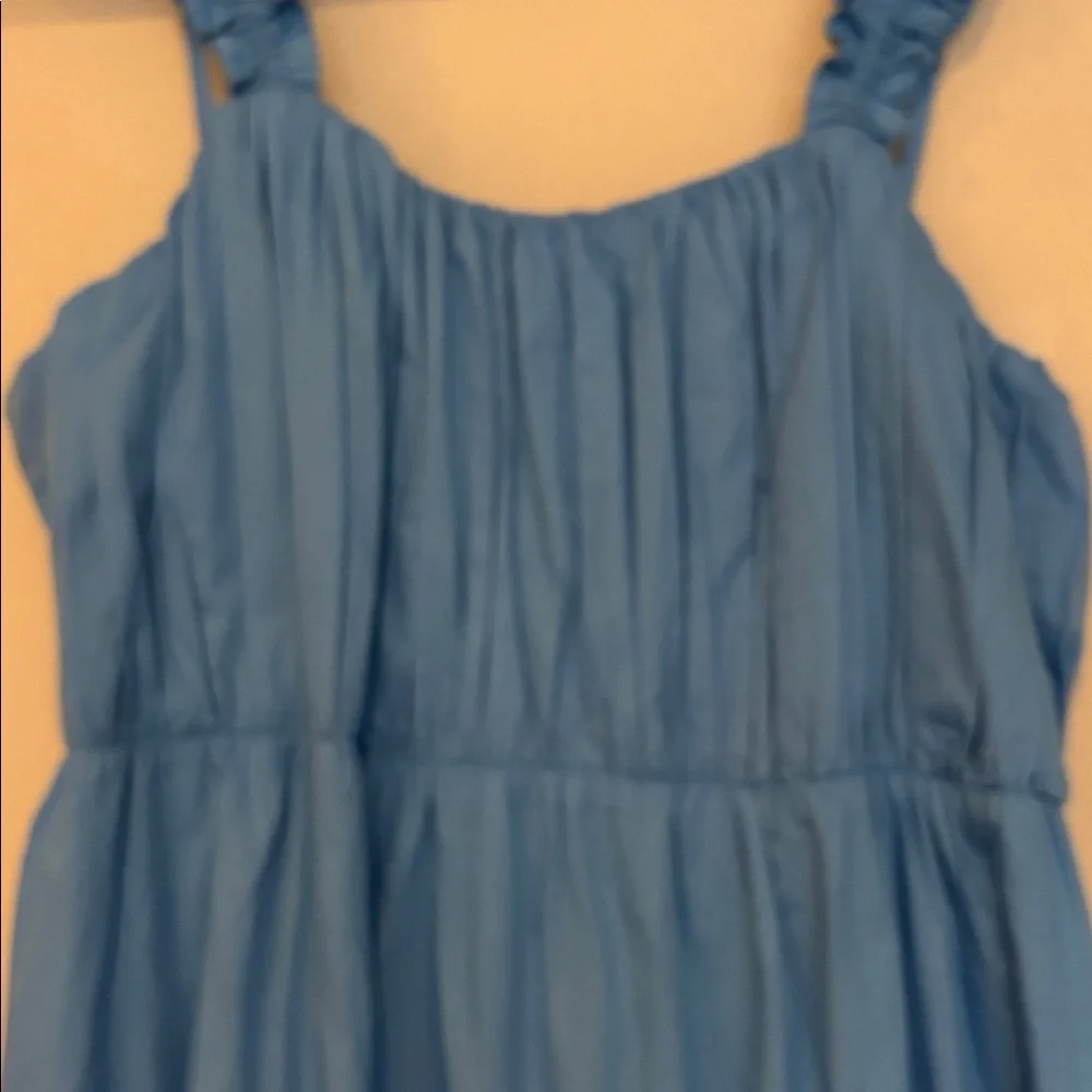 Abercrombie and fitch XL Light Blue Ruched Strap Maxi Dress